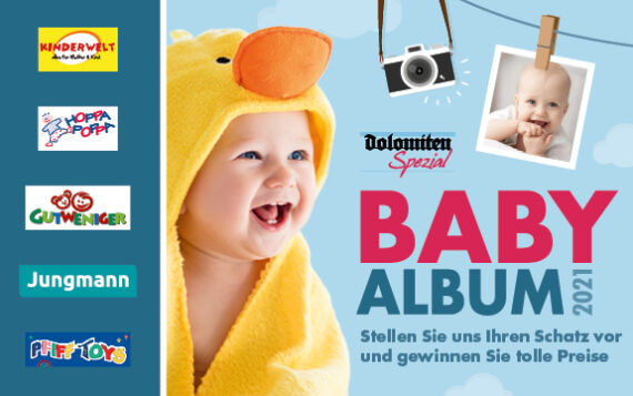„Dolomiten“ Babyalbum 2021: Foto einschicken und gewinnen!